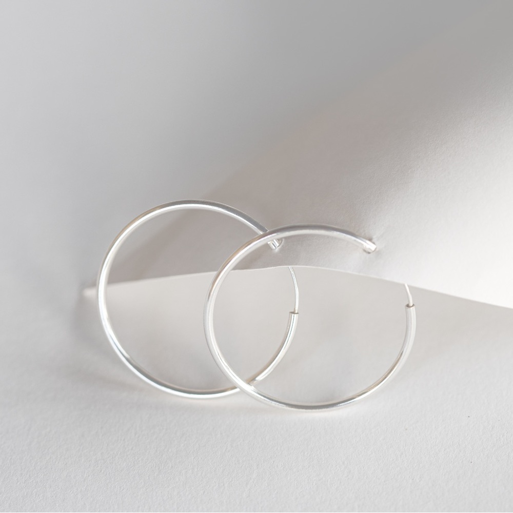 925 sterling silver CIRCLE HOOP EARRINGS